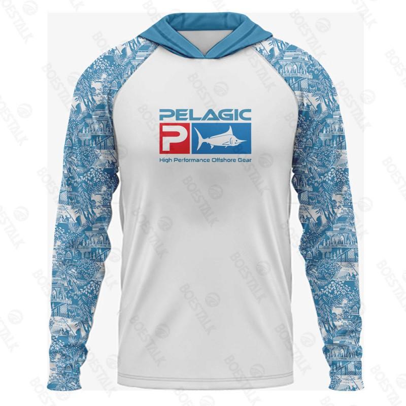 Mens UPF 50 Quick-Dry Fishing Shirt With Hood Lightweight Breathable Long Sleeve Summer Outdoor Angling