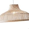 Rustic Style Rattan Woven Lampshade Round Pendant Lamp Shade for Kitchen Island Teahouse Office