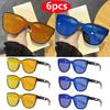 6pcs Fashion Brand Classic Rectangular Large Frame Sunglasses Women Designer Retro Sun Glasses INS Eyeglasses Men Unisex Shades