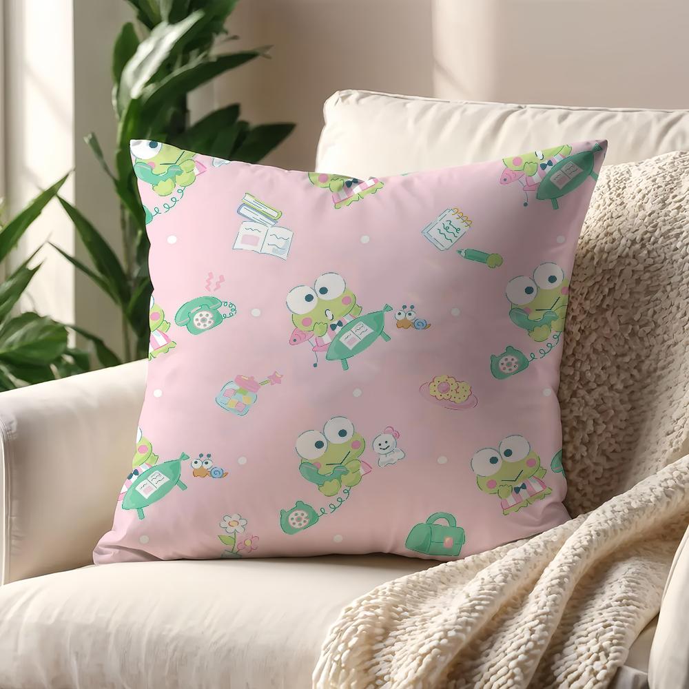 SRO Kero Kero K-Keroppi cushion cover Best Home Office Coffee Pillow Sofa Printing Decoration Room Shop Car Nordic Simplicity