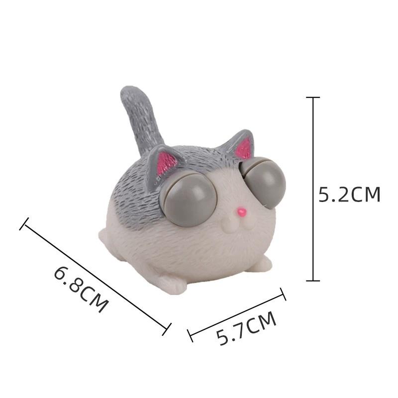 Funny Fidget Squeeze Burst Eyes Cat Animal Vent Toy Angry Cat Stress Relief Anti-Stress Soft Squeeze Toy For Adults And Children