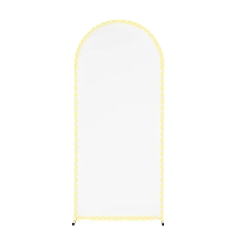 Spandex Wedding Arch Cover Pink with Lights U Top Backdrop Stand for Photographic Background Birthday Party Decoration