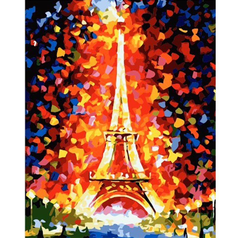 

DIY Oil Painting By Numbers Handicraft Decor 40x50CM Frameless Pop Art Eiffel Tower