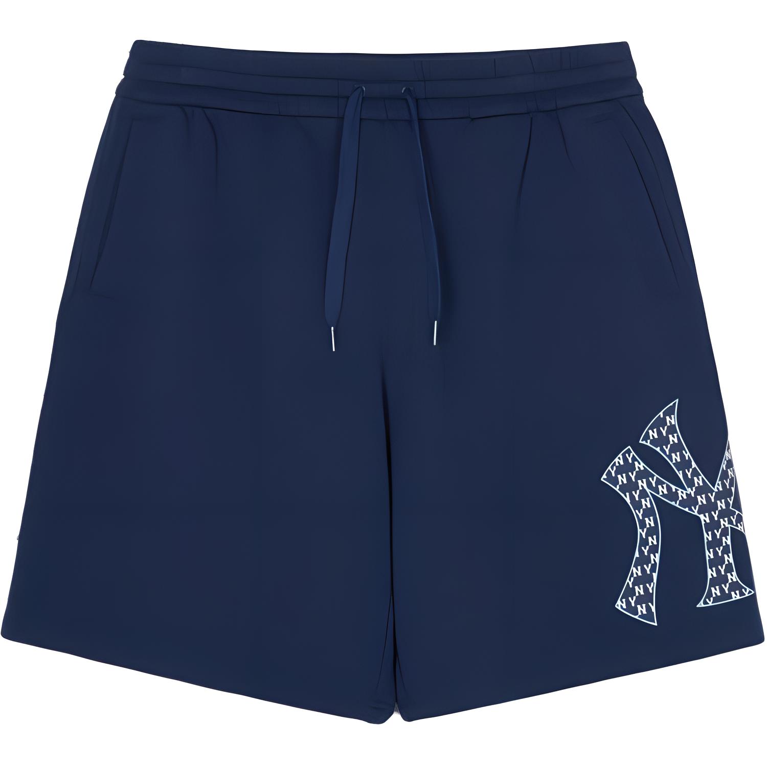 MLB New York Yankees Monogram Big Lux 6/6 Casual Shorts Unisex Marine Blue 3ASPM0143-50NYS M