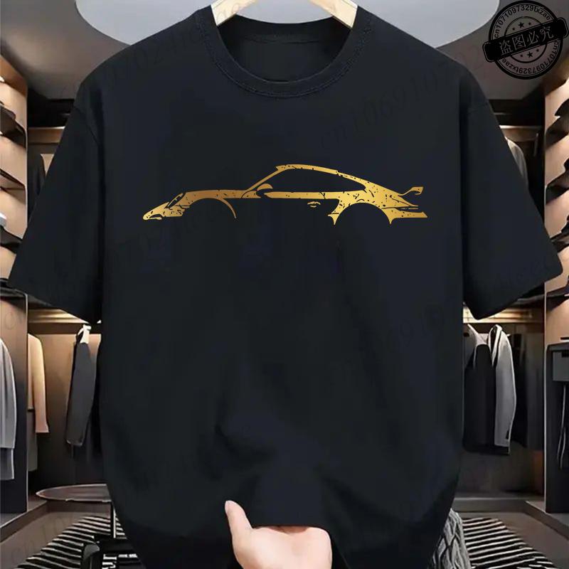 Summer Unisex T-shirt Minimalist Style Race Car Print T-Shirts Unisex High Quality Cotton T Shirt for Unisex Short Sleeve Male Tee 260gsm