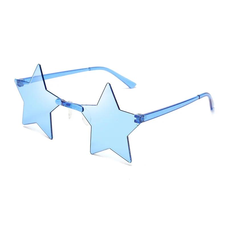 Star Shape Sun Eyeglasses Ultra Light Funny Pentagram Candy Colors Eyewear Decoration Party Rimless Sunglasses UV400 Gafas De Sol