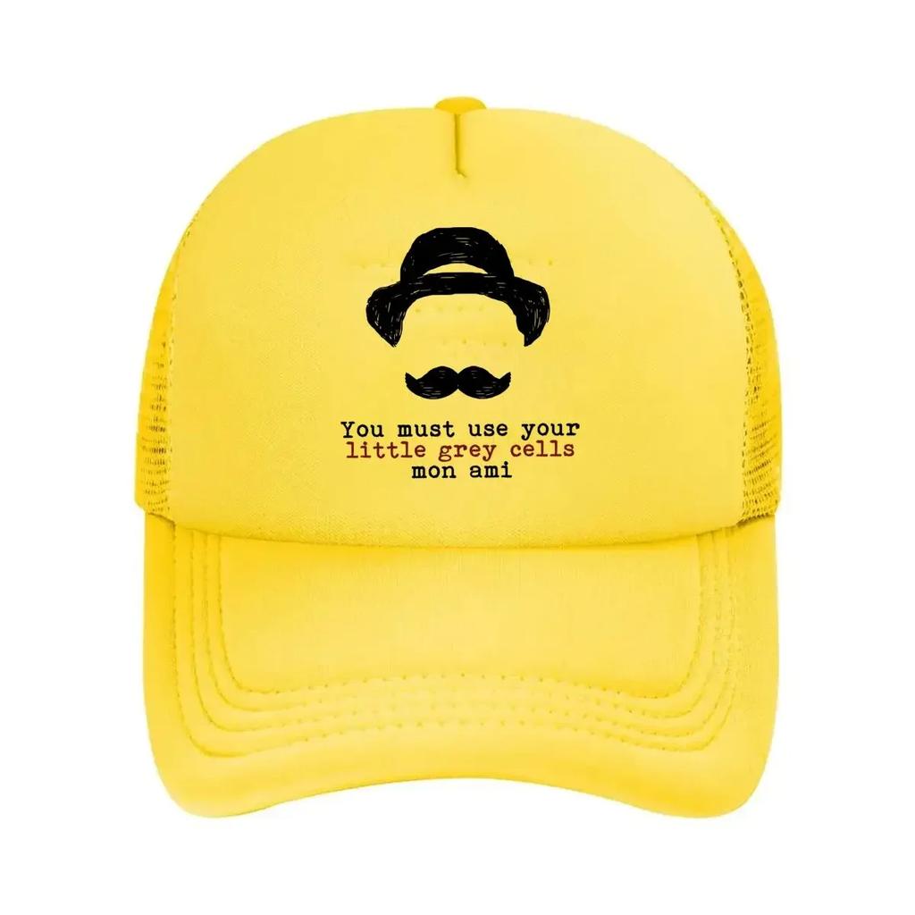 Silhouette with Hat and Moustache  Inspirational Quote Mesh Baseball Cap