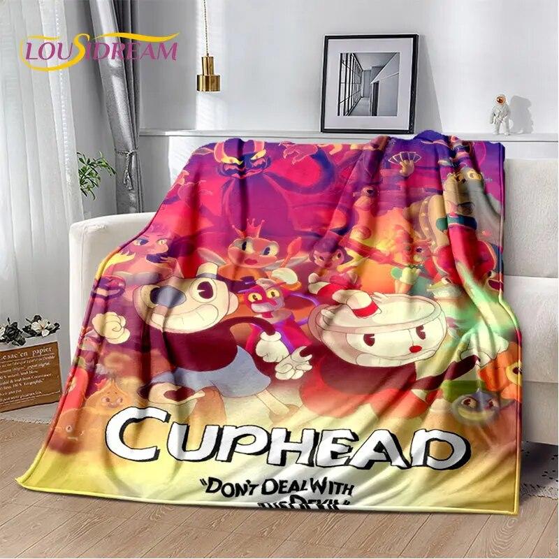 Cuphead and Mugman,Game Gamer Soft Plush Blanket,Flannel Blanket Throw Blanket for Living Room Bedroom Bed Sofa Picnic Cover Kid