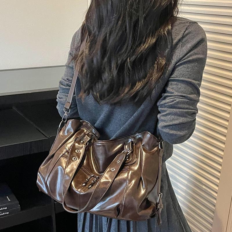 Fashion Faux Leather Handbag Women's Zipper Pockets Crossbody Bag Large Capacity Work Shopping and Meeting Friends Ladies' Holiday Gifts