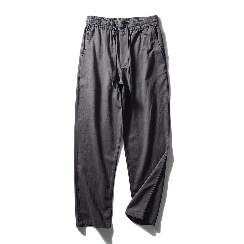 Pure Linen Pants Men's Summer New Thin Straight Loose Cotton and Linen Pants Foreign Trade Export Men's Trousers Casual Trousers