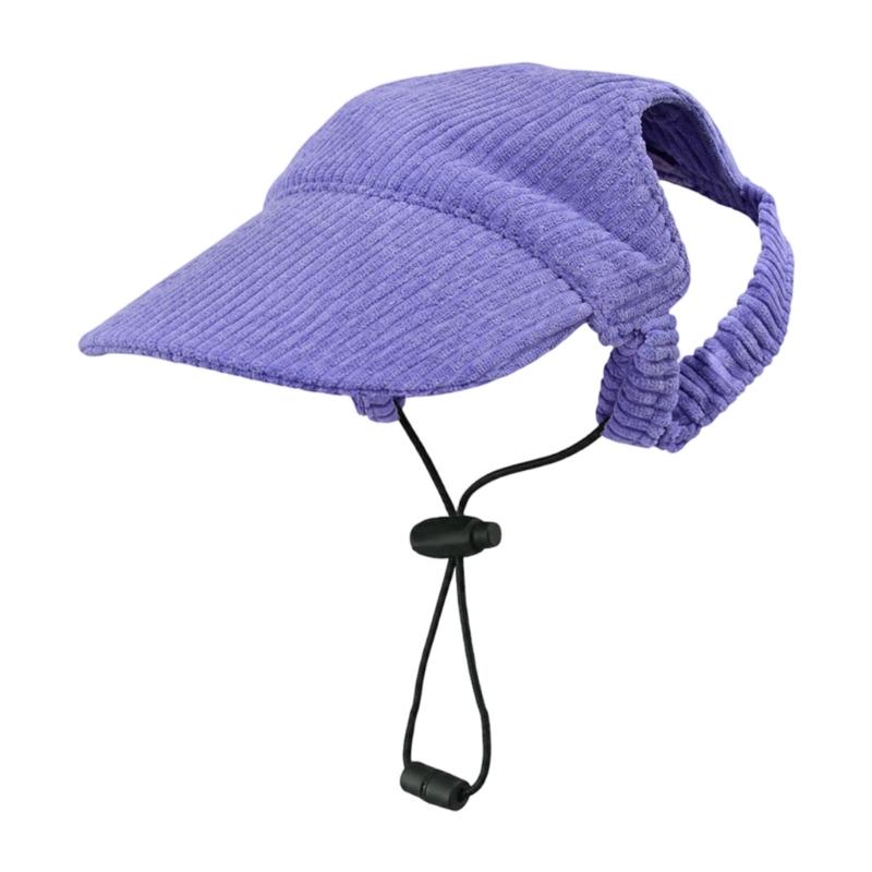 Sun Shade Hat for Small Puppy Animals with Open-Ear Shape, Rear Stretch Panel, Drawcord, and Baseball Cap Form