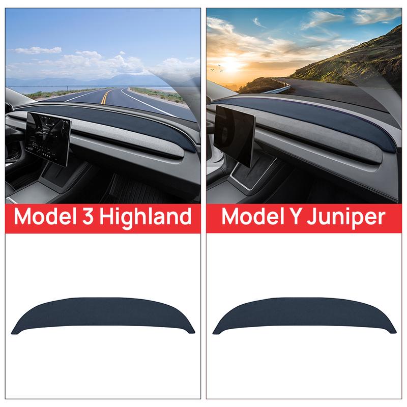 Car Dashboard Cover Mat Avoid Light Pad Anti-UV Carpets Accessories For Tesla Model Y Juniper 2025 2026 Model 3 Highland 2024