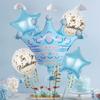 5pcs Crown Theme PE Decorative Balloon Set, Crown Shape Balloon, Happy Birthday Aluminum Foil Balloon Party Supplies