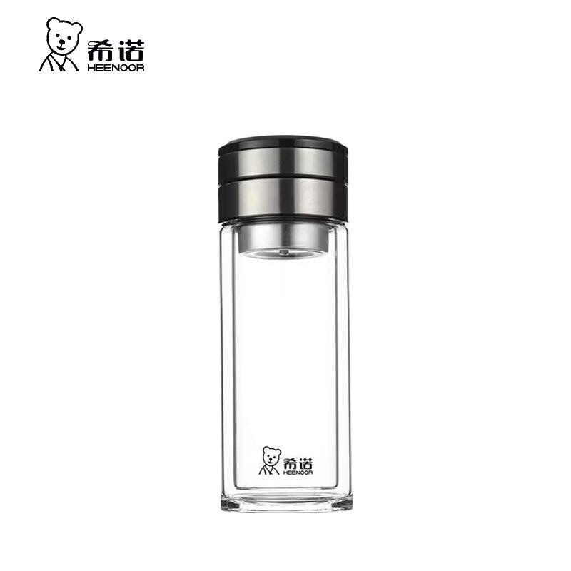 Heenoor Double-Layer Glass Tea Infuser Cup for Men