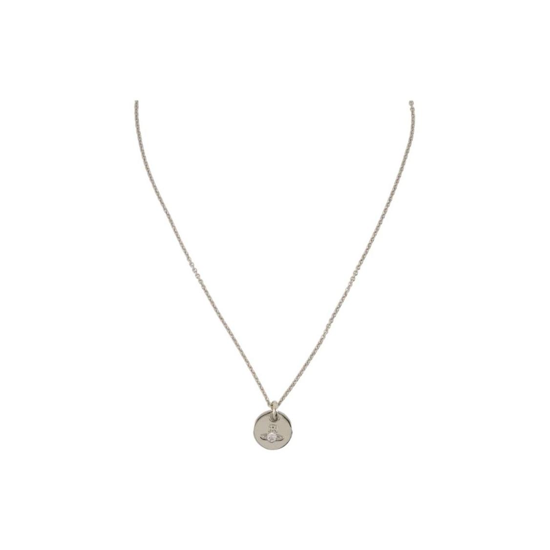 Vivienne Westwood Sphere Badge Decorative Design Necklace Women necklace Silver 630203GQ02P102P102 F,Silver