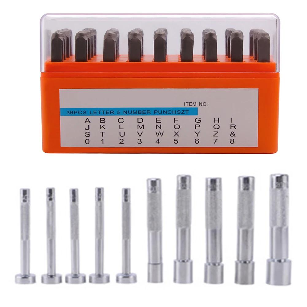 36 Piece Chrome Vanadium Steel Metal Stamping Kit for Personalizing Jewelry and Crafts with Letters and Numbers
