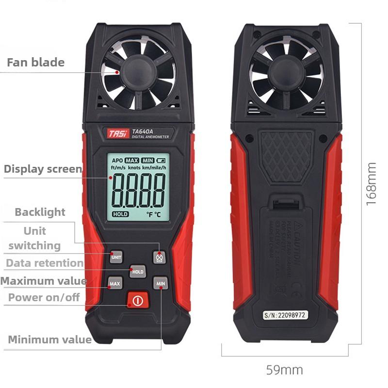 TA640A Handheld Anemometer Digital Wind Speed Meter Portable High Precision Anemometer Professional Measuring Instruments