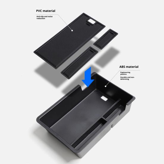 Center Console Organizer for BYD Yuan UP 2024 2025 OEM Fit Armrest Storage Box Tool-Less Installation 5L Sliding Lid Bin