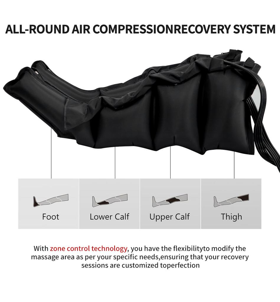 Air Compression Leg Massager Lymphedema Pump Pneumatic Boots Charging Cordless Leg Muscle Relaxation For Professional Athletes