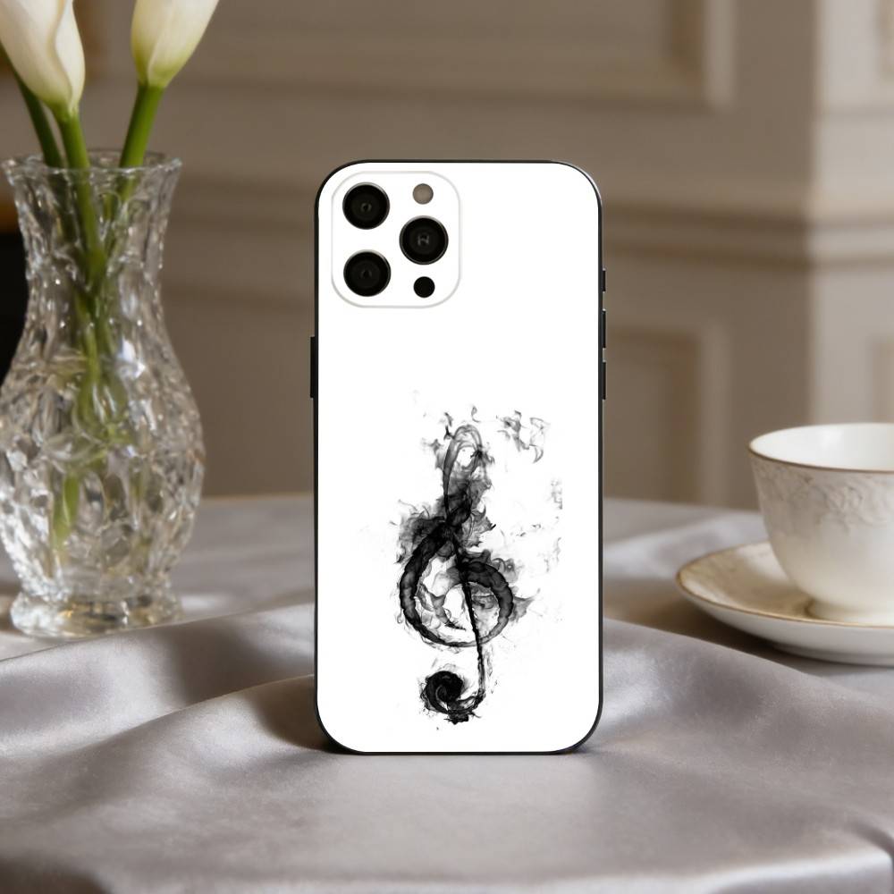 M-Music Art T-Treble Clef Phone Case For iPhone 17,16,15,14,13,12,11 Plus,Pro Max,XS,Soft Silicone Black Cover