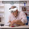 Electronic Welding Magnifying Glass USB Rechargeable with LED Light Helmet Magnifier Hands Free Head Mounted Magnifying Glasses