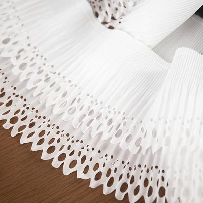 Weißes plissiertes Chiffon-Kleid Handarbeit Rock DIY-Zubehör Heimdekor Fransen für Kleidung Nähzubehör Bandbesatz 2M