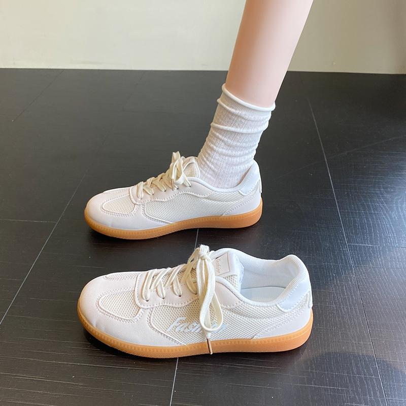 Women'S Mesh Sneakers Lace-Up New Fashion Lightweight Casual Outdoor Walking Flat Shoes Tennis Anti-Slip Women'S Flats Plus Size