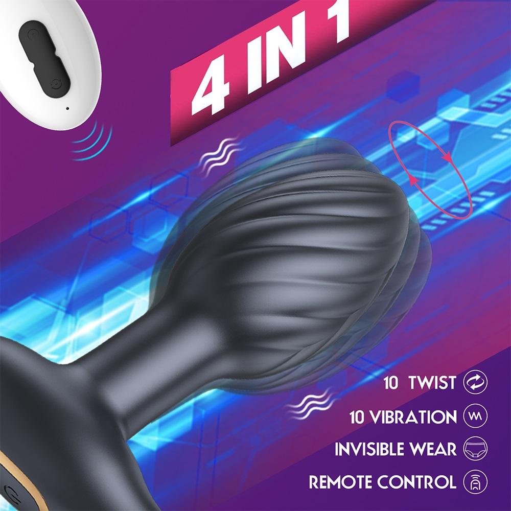 Adult Goods Anal Plug Prostate Massager G Spot Clitoris Stimulation 4 In 1 Vibrator Wireless Control Sex Toy for Women Men