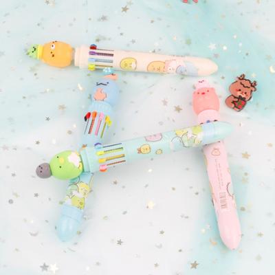 Ballpoint Pen Cartoon Constant Ink No Odor Comfortable Grip Quick Drying Smooth Writing  Color Animals Ballpoint Pen School Supplies