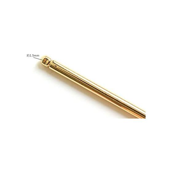 NBK Kanzashi Gold Approx. 12.4cm 2pcs A5-92 Tsumami Zaiku Beads Parts Original Kanzashi Base for Kanzashi with Hole at Tip, Jump Ring, Chain,