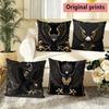 Luxury Gold Black Eagle Pillow Covers Pattern Cushion Cover Suitable for Sofa Bedroom Car Pillow Cover