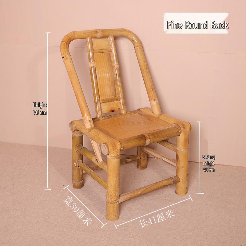 Retro Hand-Woven Bamboo and Rattan Chair for Home and Balcony