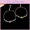 Geometric Cross Charm Adjustable Bracelet With Zircon Stone For Womens Fashion Accessories