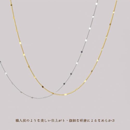 [alisashelly] Women's 925 Sterling Silver Necklace, Chain Only, Hypoallergenic, 18K Gold Plated, Adjustable Strap, Simple, Popular for Women In Their
