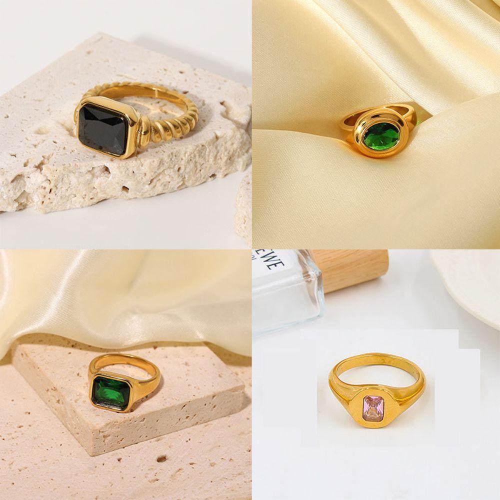 Waterproof Stainless Steel Ring for Women Non-fading Heart Ring Stylish Metal Rings Simple New Jewelry