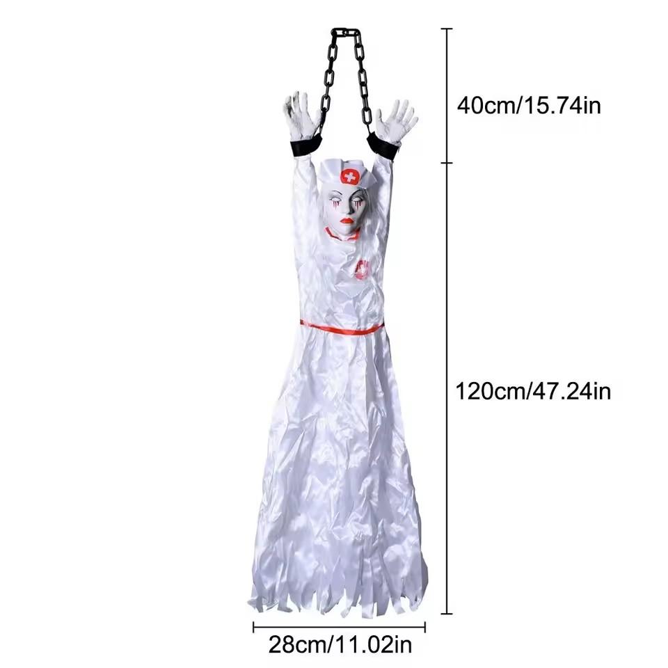 Halloween Decorations Electric Voice-activated Hanging Ghost Clown Hanging Ghost Haunted House Horror Decoration Props