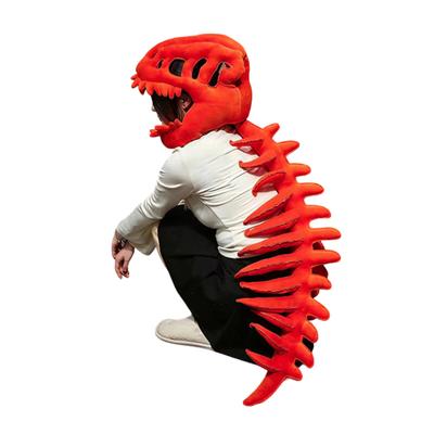 Dinosaurierskelett Plüschtier Realistisches Dinosaurierkostüm mit flexibler Wirbelsäulenfixierung und Soundeffekten Leichtes Stirnband für Halloween-Kostümparty