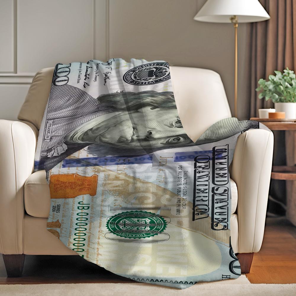 Fashion print Dolar Dolar Blanket For Sofa Office Bed Plane Travel Sleep Read Relax Camping Soft And Warm