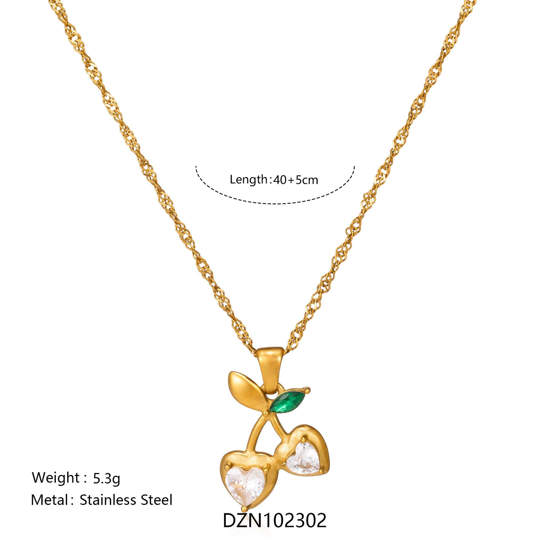 

Элегантный ювелирный набор «Четырехлистный клевер»: Ожерелье с волной и цветами сакуры с серьгами