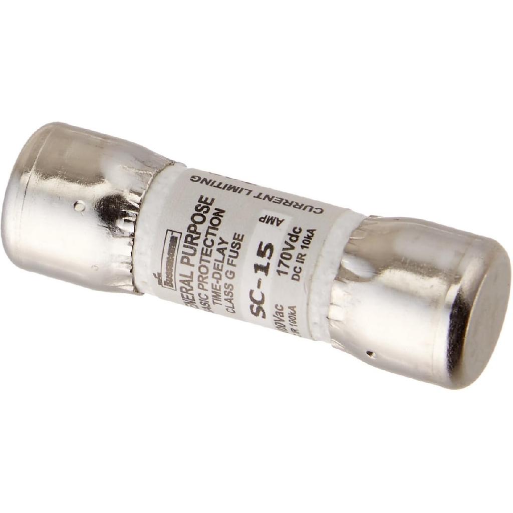 Bussmann BP/SC-15 15 Amp Time-Delay Class G Melamine Tube, 600V UL Listed Carded, 2-Pack