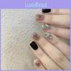 Sticker Nail Handmade Set With Black Shiny Rhinestones Star Patterns Suitable