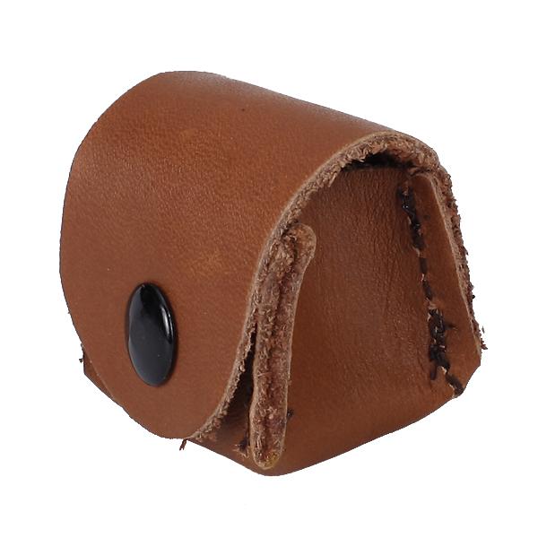 Leather Chalk Holder Case Lip Snap Fastner for Pool Billiard Cue
