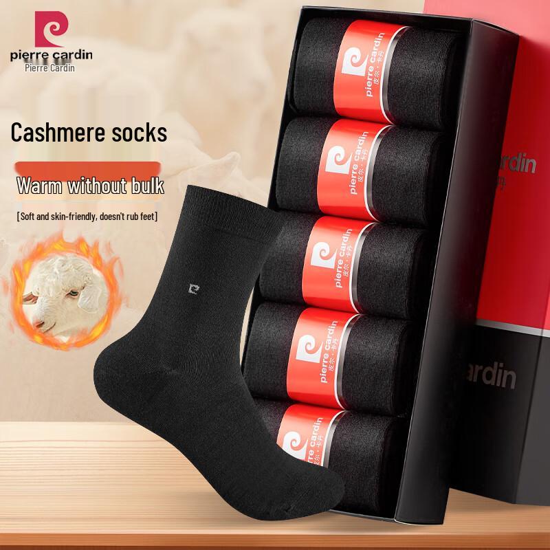Pierre Cardin Men s Cashmere Blend Thick Warm Socks (5 Pairs) One Size