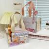 Tote Bag Transparent Clear Multi-use Handles Student Large Capacity with Wear-resistant Shockproof Stationery Storage Bag