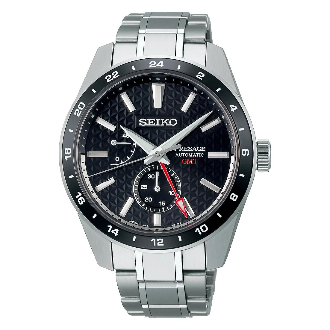

SEIKO Presage Серія Sharp Edged Автоматичний Чоловічий Годинник 6R64 GMT SPB221J1 чорний