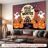 Party Backdrop Halloween Castle Flat Spooky Pumpkins Ghosts Bats Backgrounds Hanging Photo Booth Background Party Decor