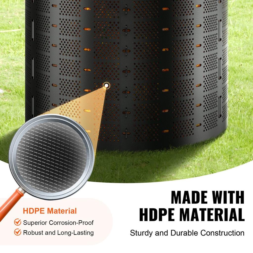 Compost Bin 832.8 L, Outdoor Expandable Composter, Easy To Setup & Large Capacity Composting Bin, Fast Creation of Fertile Soil
