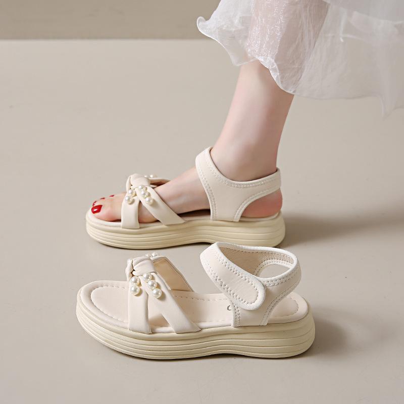 2025 New Skirt Women's Soft-soled Slippers French Sandals Summer with Super Fire Beach Roman Shoes