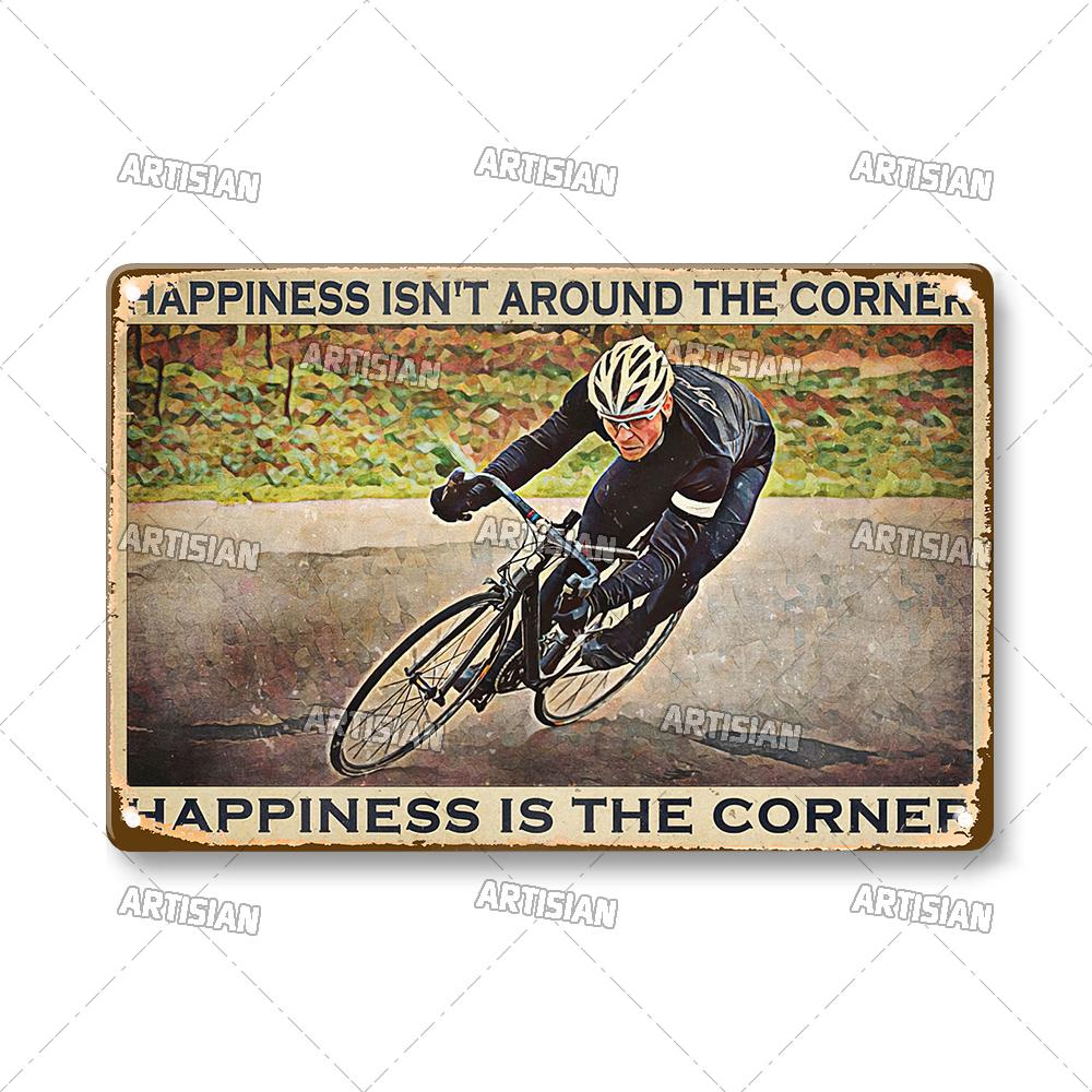 Artisian Cycling Decorative Plaque Bicycle Metal Sign Bike Sport Tin Plate Wall Decor Garage Bar Pub Club Hotel Cafe Kitchen