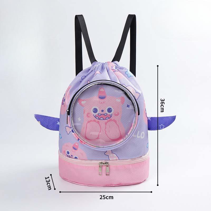Cute Children's Dry and Wet Separated Swimming Bags Beach Bags Girls' Backpacks Beach Bags Sports Bags and Clothes Storage